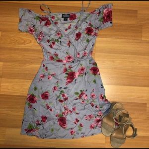 Off the shoulder wrap dress